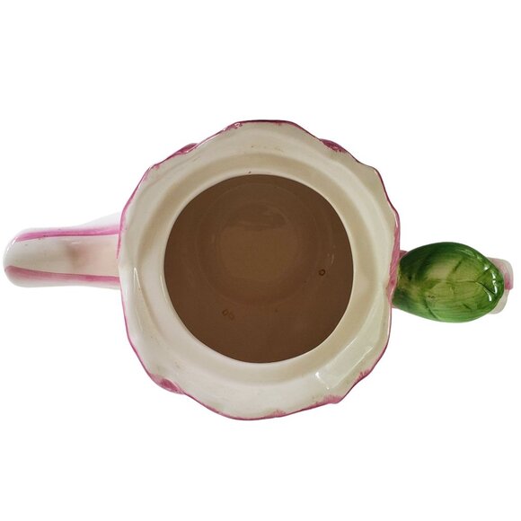 Vintage Teapot The Bombay Company Pink Tulip Ceramic with Lid Taiwan 1992 - Picture 7 of 11